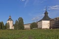 Wall Kirillo-Belozersky Monastery towers Ferapontovskii (Moskovskaya) and Kosaya (Karaulnaya)