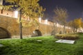 Wall in Kitay-gorod at Night, Moscow, Russia