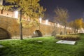 Wall in Kitay-gorod at Night, Moscow, Russia Royalty Free Stock Photo
