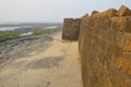 Wall of Kolaba fort near Alibaug beach, Maharashtra