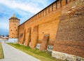 The wall of the Kolomna Kremlin and the Marinkina (Kolomenskaya) Tower