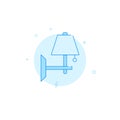 Wall lamp, sconce flat vector icon. Filled line style. Blue monochrome design. Editable stroke Royalty Free Stock Photo