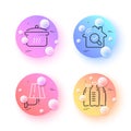 Wall lamp, Water bottles and Inspect minimal line icons. For web application, printing. Vector