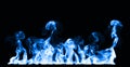 Wall of Large Blue and Lightblue Flames on Black