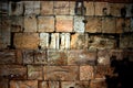 The wall of a large brick is decorative coquina Royalty Free Stock Photo