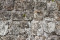 Wall of large stones. The Mayan Great Piramide. Uxmal.