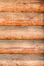 Wall of logs. Horizontal arrangement. Close-up