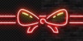 Vector realistic  neon sign of Red Ribbon logo for template decoration Royalty Free Stock Photo