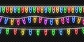 Vector realistic isolated neon sign of Christmas fairy lights logo for template decoration and layout covering on the transparent