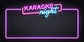 Vector realistic isolated neon sign of Karaoke Night frame for template decoration and invitation covering. Concept of night club Royalty Free Stock Photo