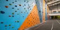 A wall with a lot of spots and a blue and orange background Royalty Free Stock Photo