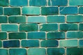 A wall made of blue bricks Royalty Free Stock Photo