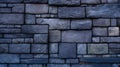Wall made of blue large bricks. Generative AI.