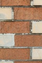 Wall made of bricky-red and white brick