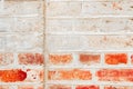 Wall made of gray and red old bricks. Texture background Royalty Free Stock Photo