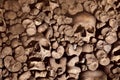 Skulls and bones in a wall Royalty Free Stock Photo