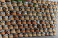 Wall made of Kebab Pottery Royalty Free Stock Photo