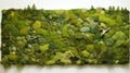 A wall made of moss and plants, AI