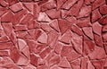 Wall made of old stones in red tone Royalty Free Stock Photo