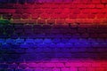 Illuminated wall from red bricks texture Royalty Free Stock Photo