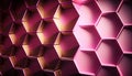 a wall made up of hexagonals with a pink light Royalty Free Stock Photo