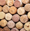 Wall of many different wine corks. Closeup of wine corks. Close up of cork wine. Royalty Free Stock Photo