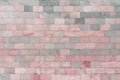 Wall of marble pink tiles. Beautiful stone texture. Empty background