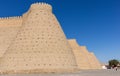 Wall of the massive Ark fortress, located in the city of Bukhara, Uzbekistan.