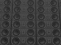 Wall of matte black modern music speakers Royalty Free Stock Photo