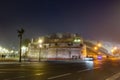 Wall of the medina of Tangier, next to the port, with fog