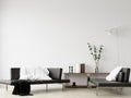 Wall mock up in home interior background, Modern style living room Royalty Free Stock Photo