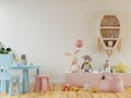 Wall mockup. Child`s room interior,Interior of modern children`s room