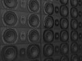 Wall of modern music speakers - matte black Royalty Free Stock Photo
