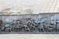 Wall of the monument with bas-relief Royalty Free Stock Photo