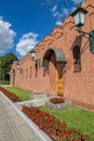 Wall of Moscow Kremlin in Alexander garden Royalty Free Stock Photo