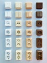 Wall mounted electrical outlets for indoors Royalty Free Stock Photo