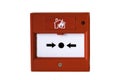 Wall mounted red fire alarm button Royalty Free Stock Photo
