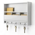 Wall mounted storage rack keys mail modern Royalty Free Stock Photo