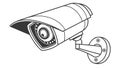 Wall-Mounted Surveillance Camera for Safety, vector design Generative AI Royalty Free Stock Photo