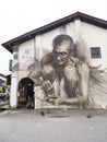 Wall mural street art, Penang, Julia Volchkova Royalty Free Stock Photo