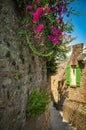 Wall of Narrow street of Mont Saint Michel Royalty Free Stock Photo