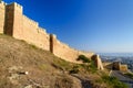 Wall of Naryn-Kala fortress and view of Derbent city. Royalty Free Stock Photo