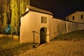 The wall near The Basilica minor of the Exaltation of the Holy Cross in KeÃÂ¾marok during evening