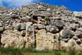 Wall of Neolithic temples of Ggantija, Gozo island, Malta