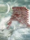 Wall in the ocean Royalty Free Stock Photo