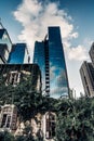 Wall of office building.Old and New House Royalty Free Stock Photo