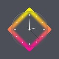 Wall office clock icon. Glassmorphism. Time and clock icons. Vector mobile ui. UI UX white user interface Royalty Free Stock Photo