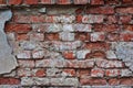 The wall of the old brick house . Royalty Free Stock Photo