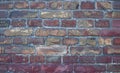 A wall of old, damaged red brick. Scratches and cracks. The background and texture of an antique retro brick Royalty Free Stock Photo