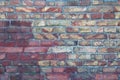 A wall of old, damaged red brick. Scratches and cracks. The background and textures of an antique retro brick Royalty Free Stock Photo